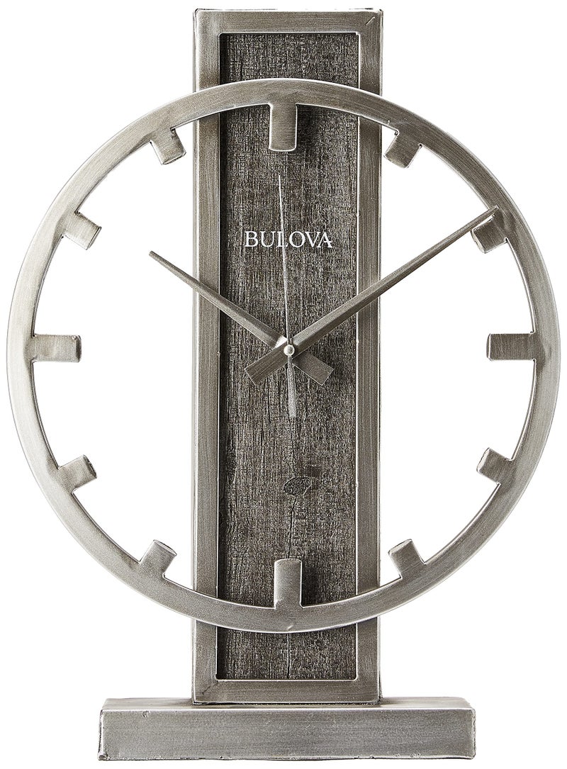 Bulova B1864 Streak Tabletop Clock, Aged Silver-Tone 2.63 x 12 x 16 - Image 2
